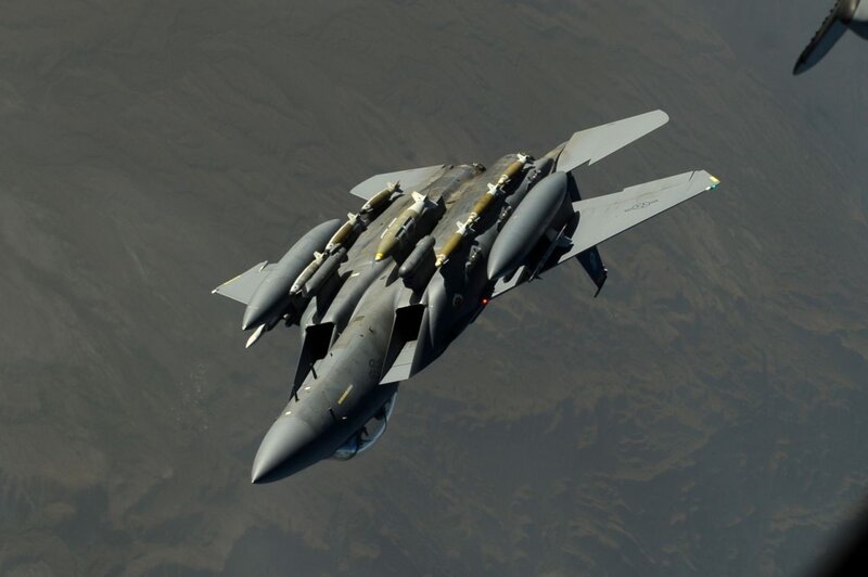 F-15 fighter jet in flight