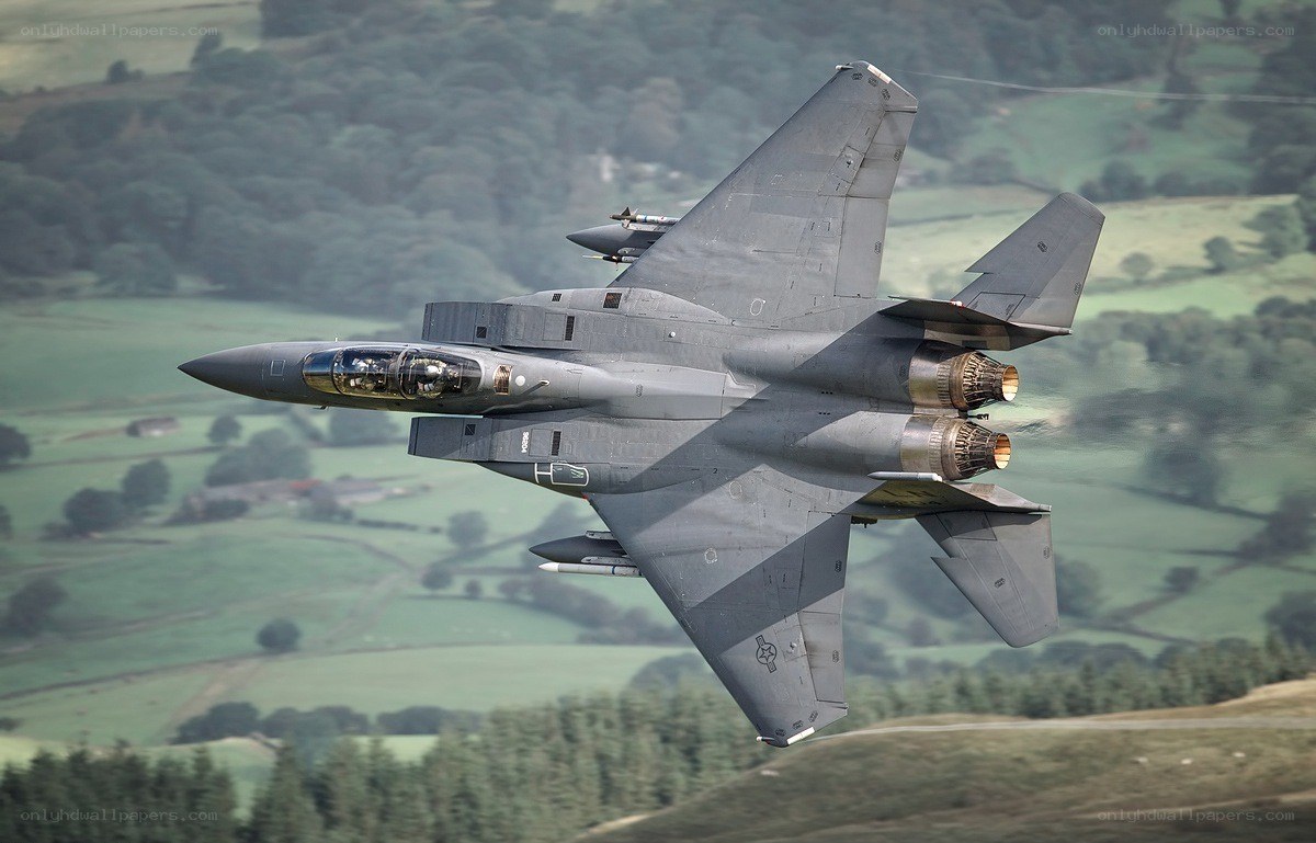 F-15 fighter jet in flight