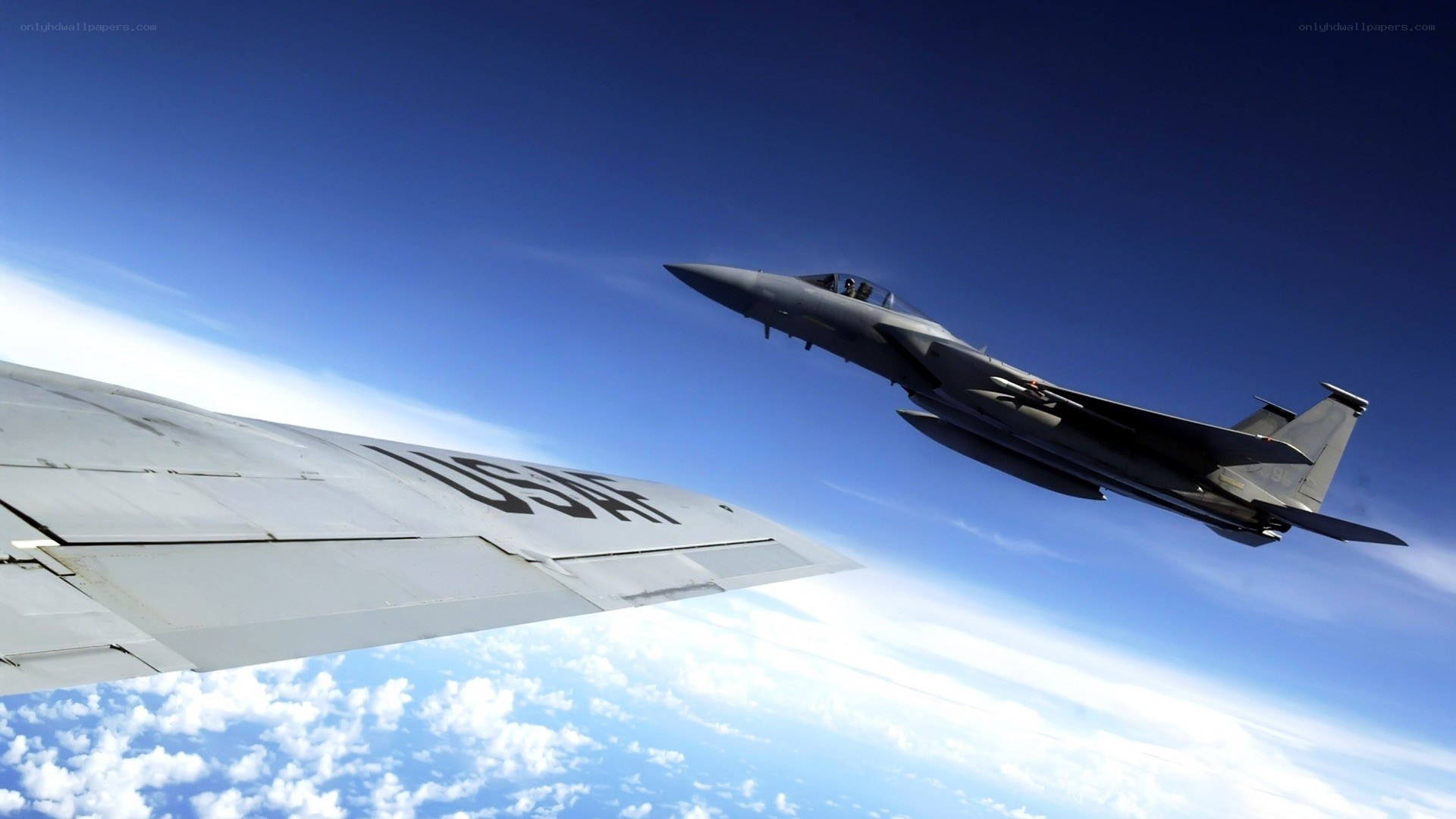 F-15 fighter jet in flight