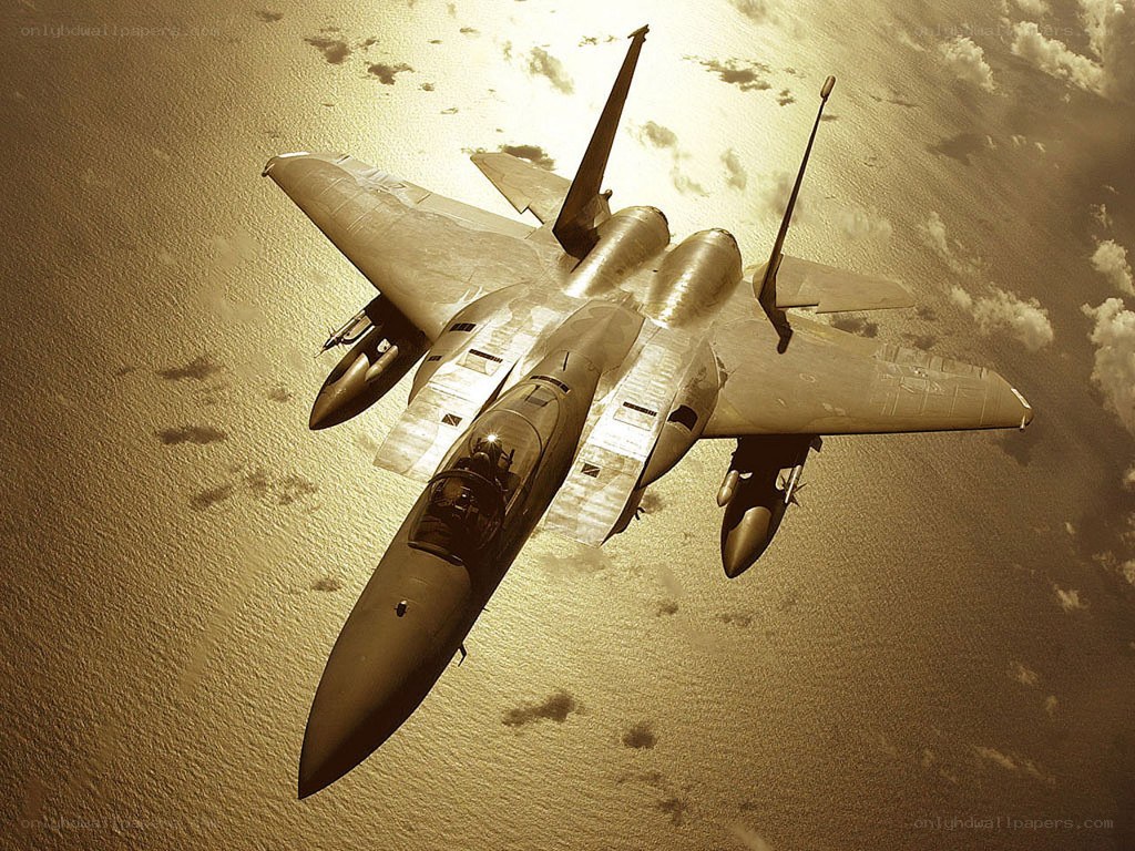 F-15 fighter jet in flight