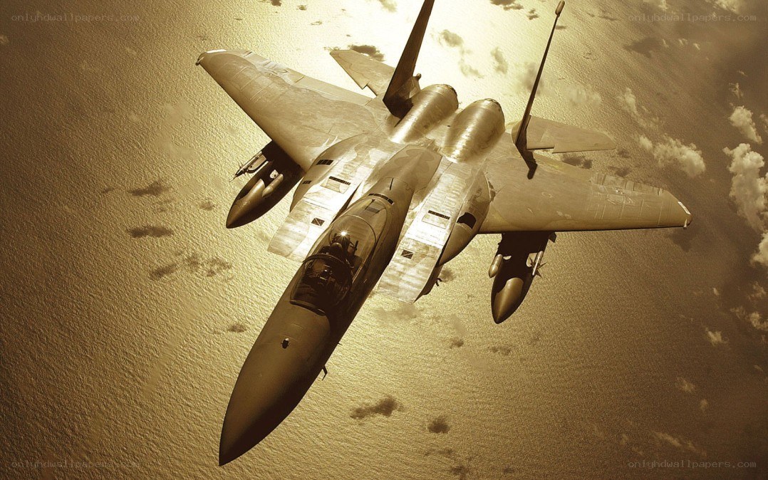 F-15 fighter jet in flight