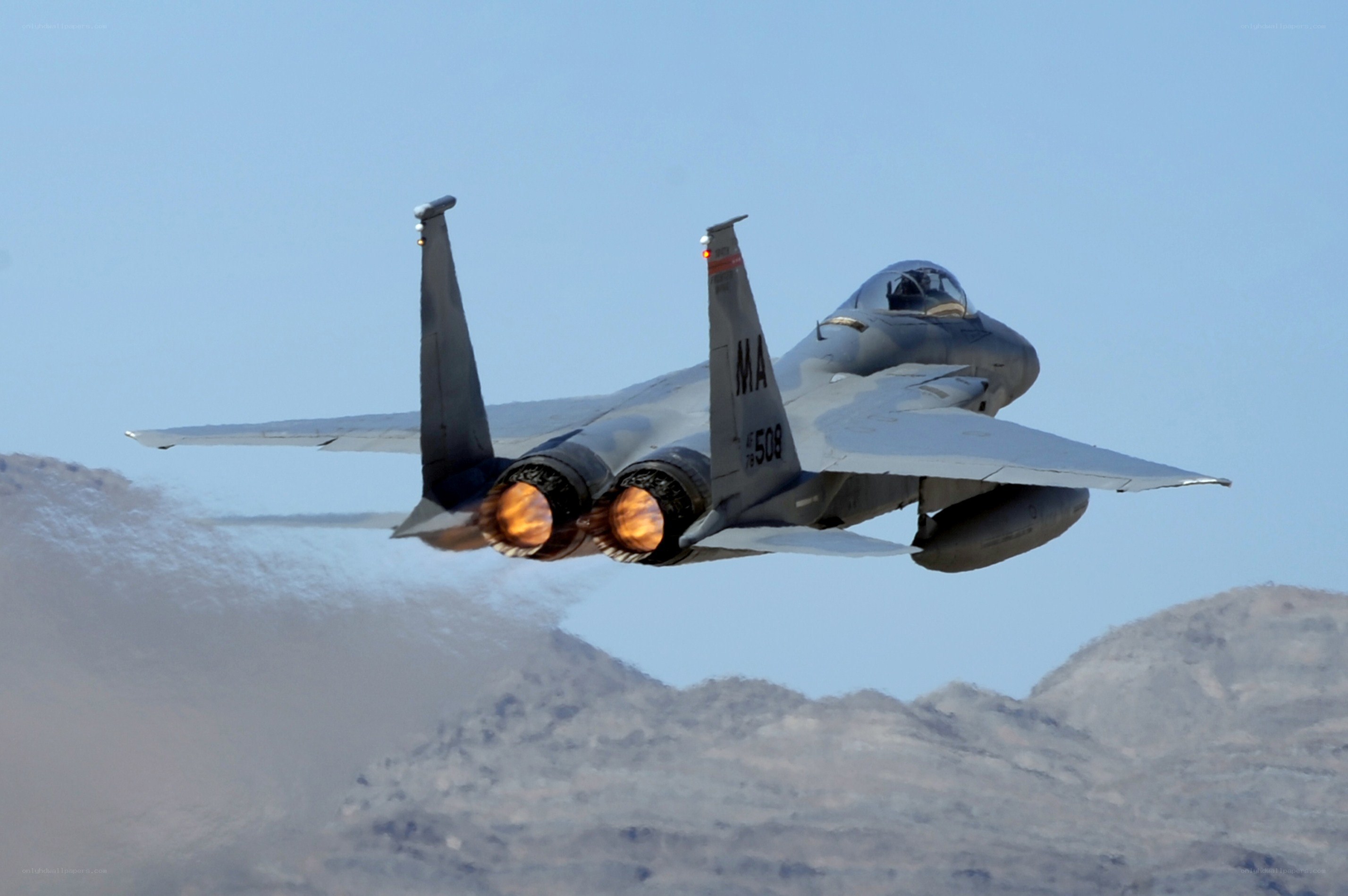 F-15 fighter jet in flight