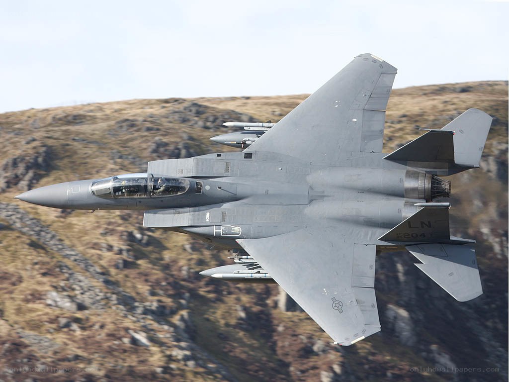 F-15 fighter jet in flight