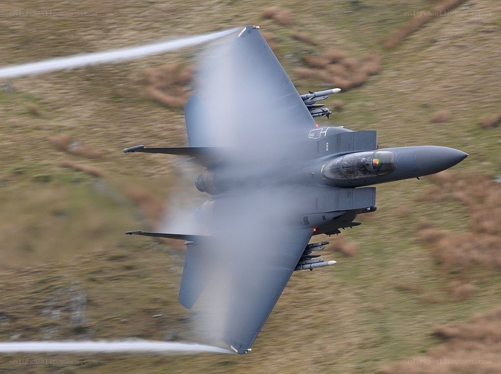 F-15 fighter jet in flight