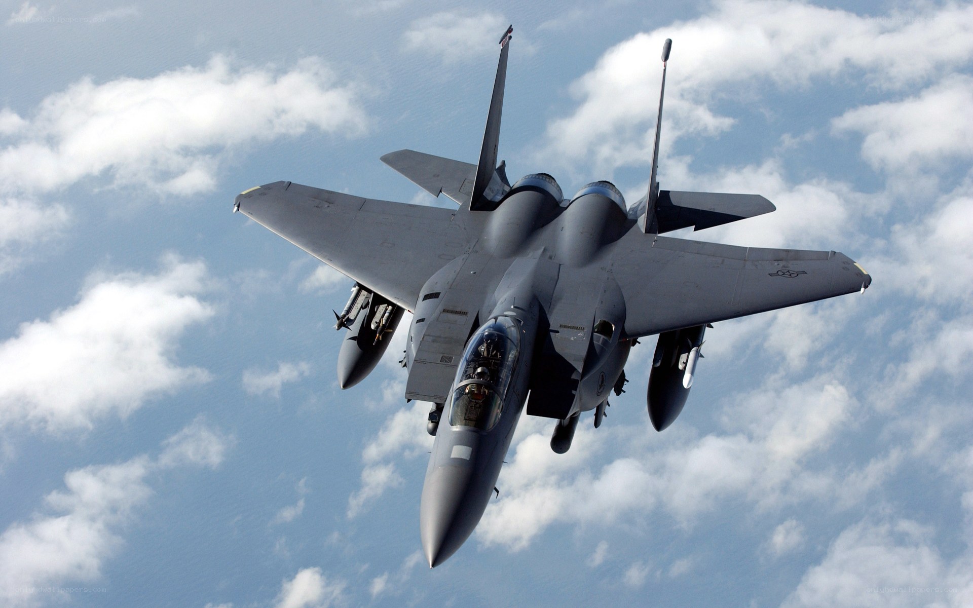 F-15 fighter jet in flight