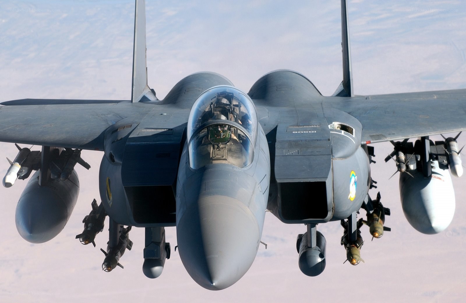 F-15 fighter jet in flight