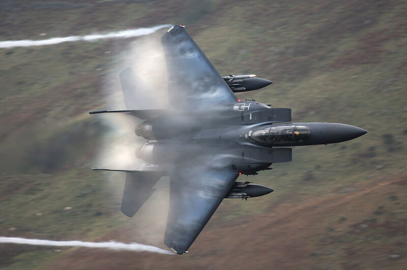 F-15 fighter jet in flight
