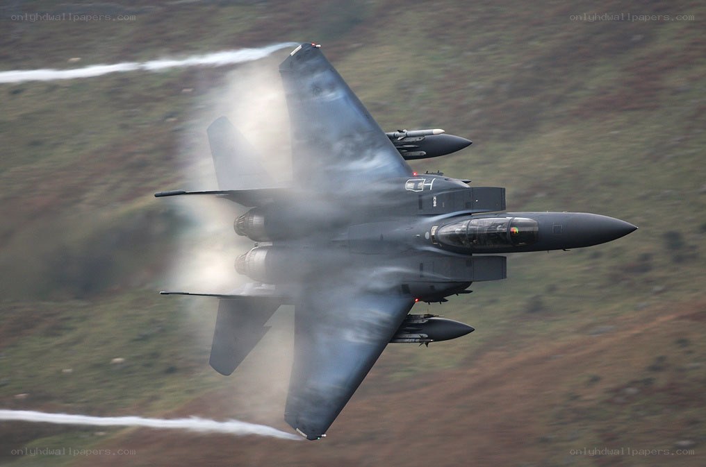 F-15 fighter jet in flight