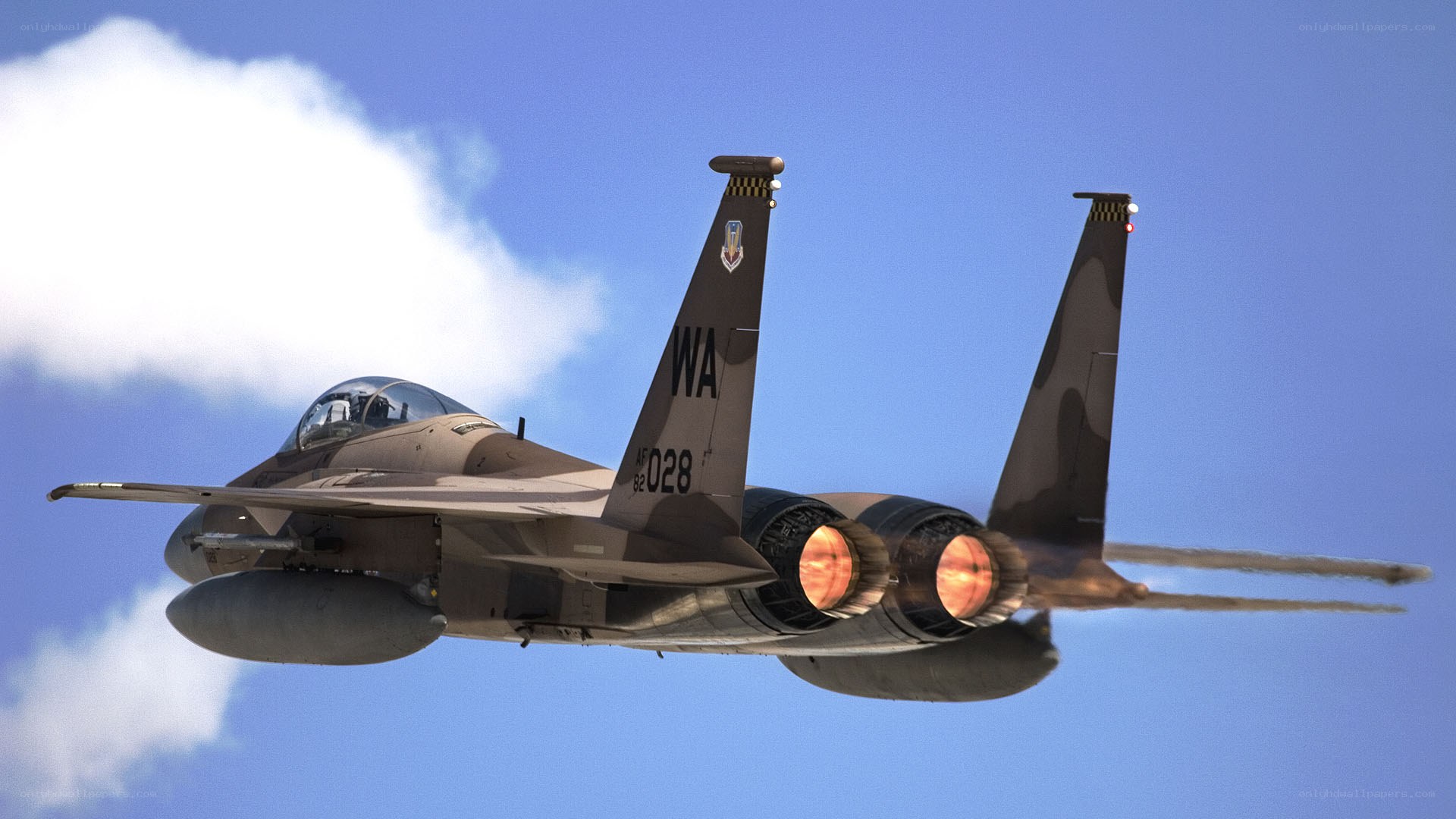 F-15 fighter jet in flight
