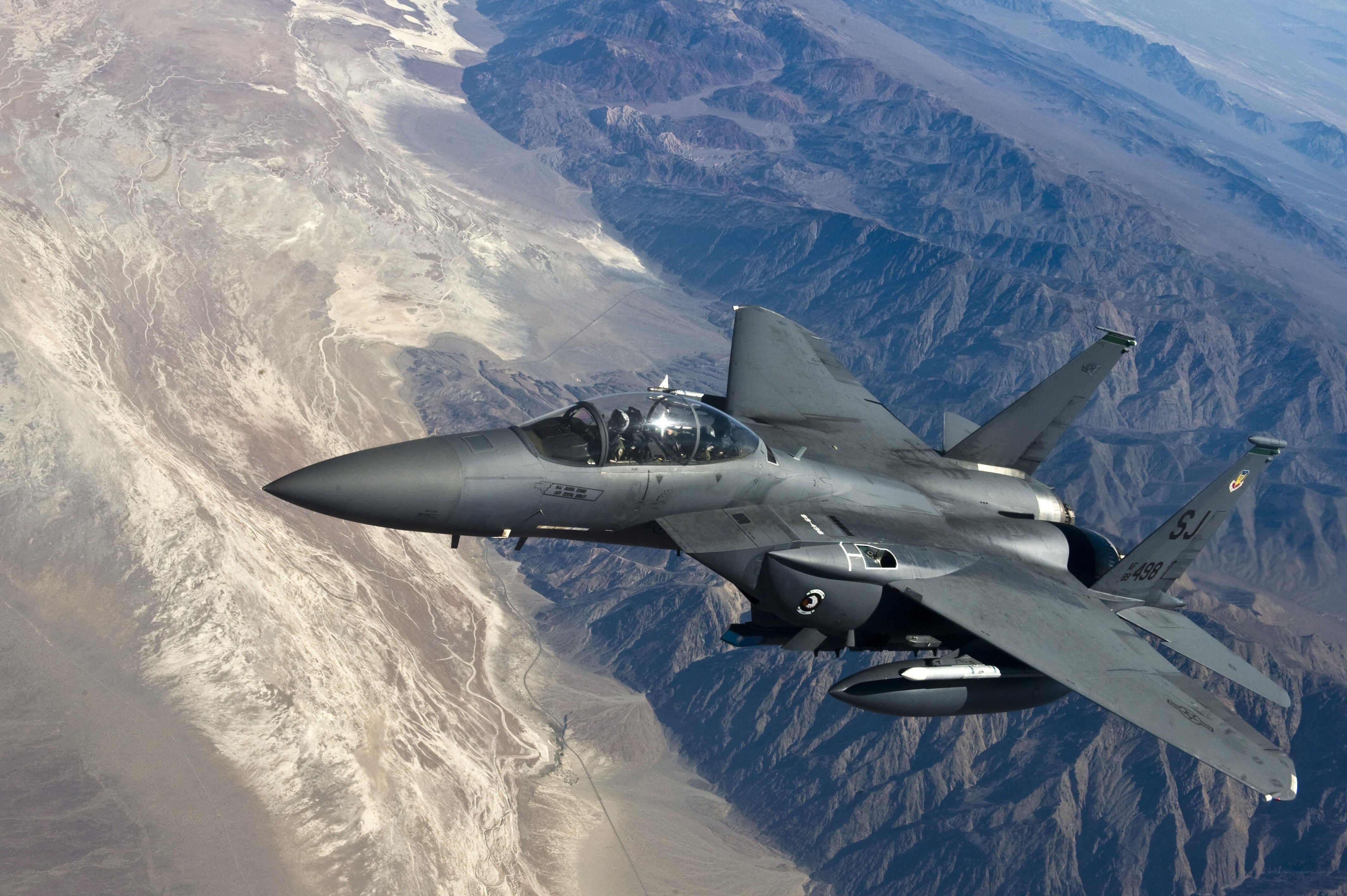 F-15 fighter jet in flight