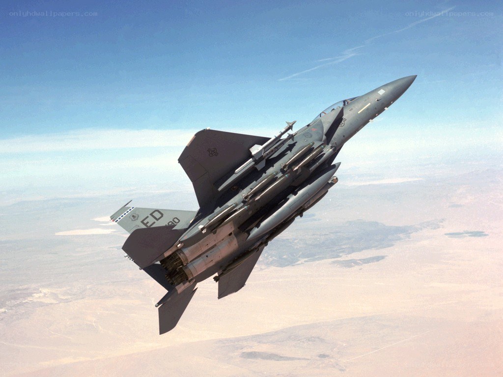 F-15 fighter jet in flight