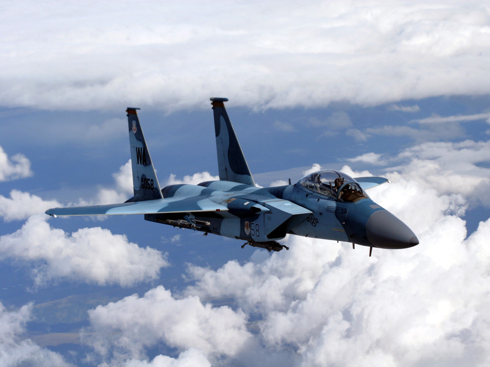 F-15 fighter jet in flight