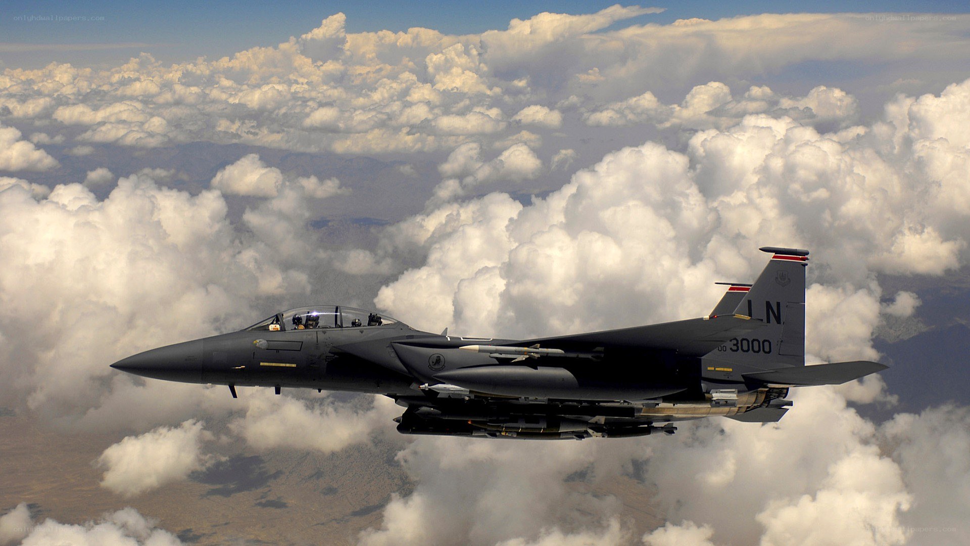 F-15 fighter jet in flight