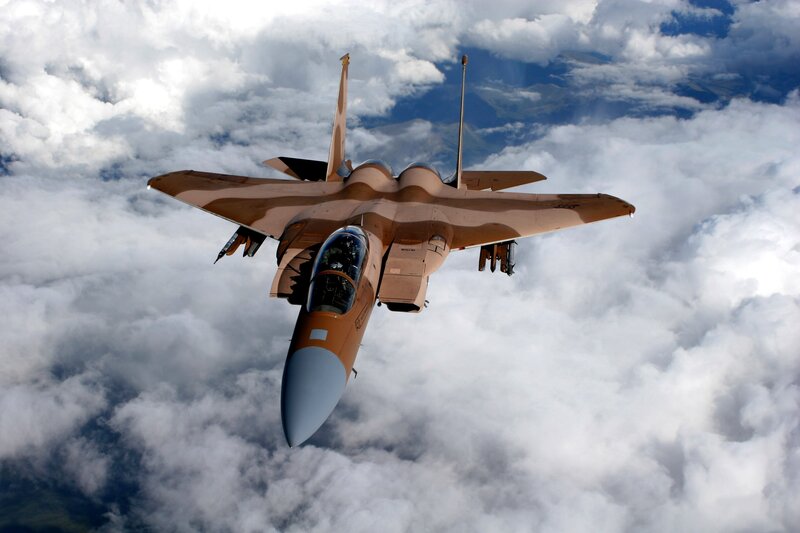 F-15 fighter jet in flight