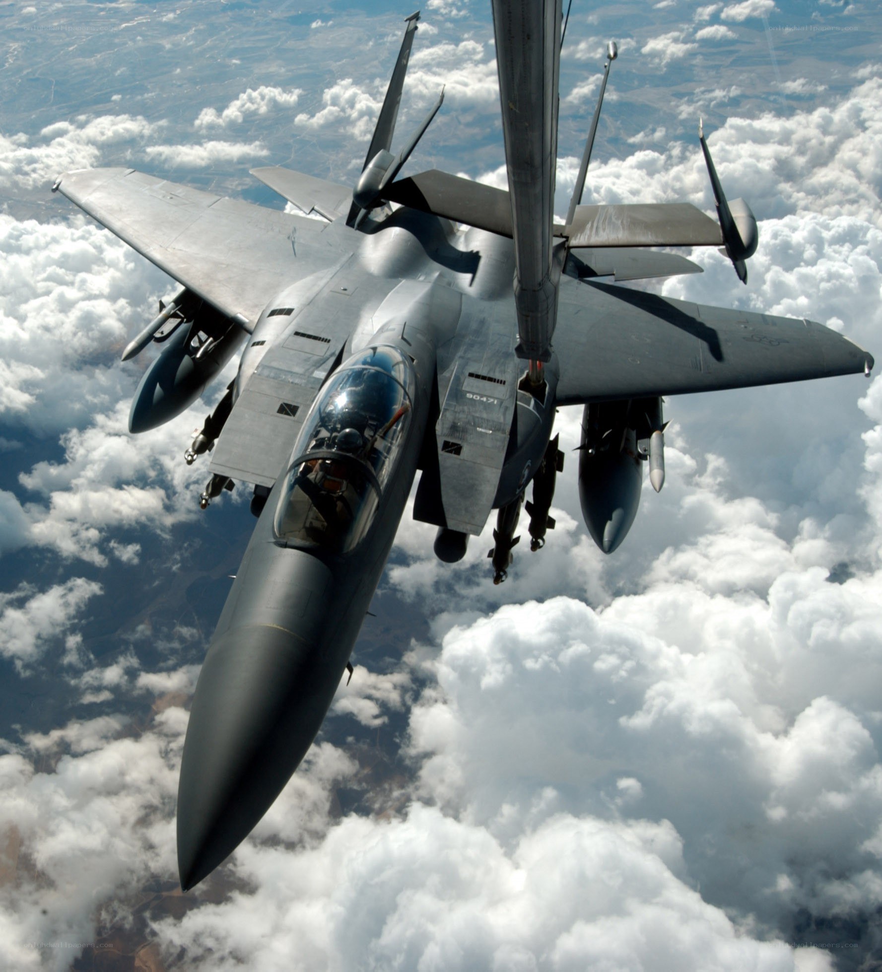 F-15 fighter jet in flight