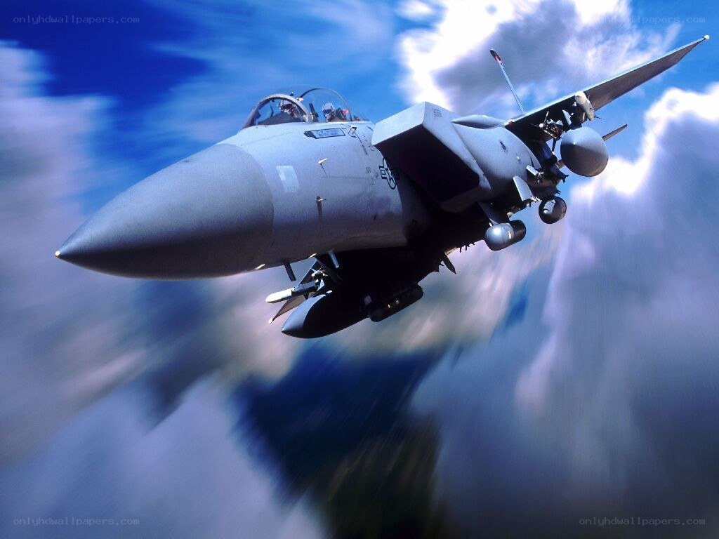 F-15 fighter jet in flight
