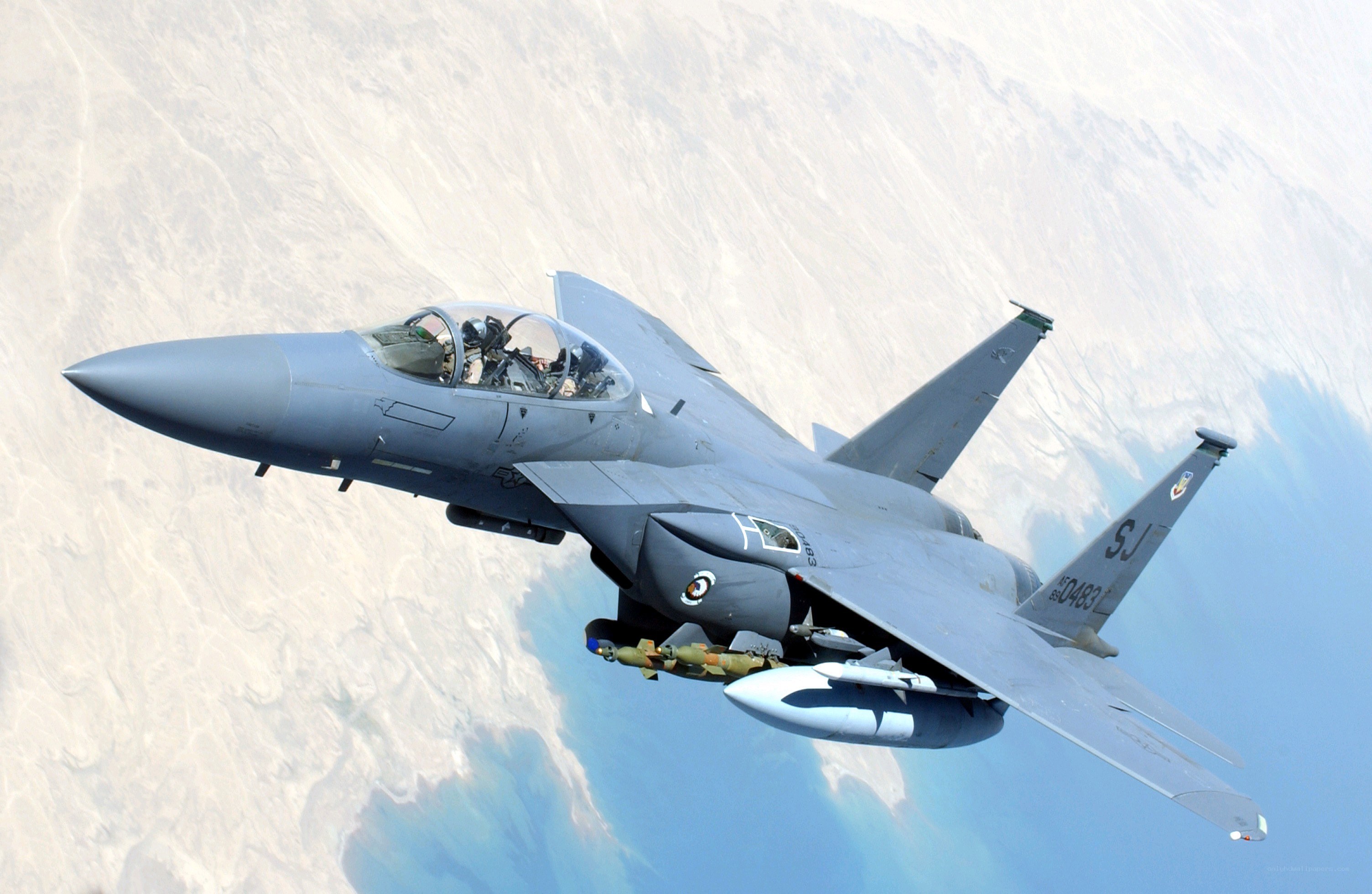 F-15 fighter jet in flight