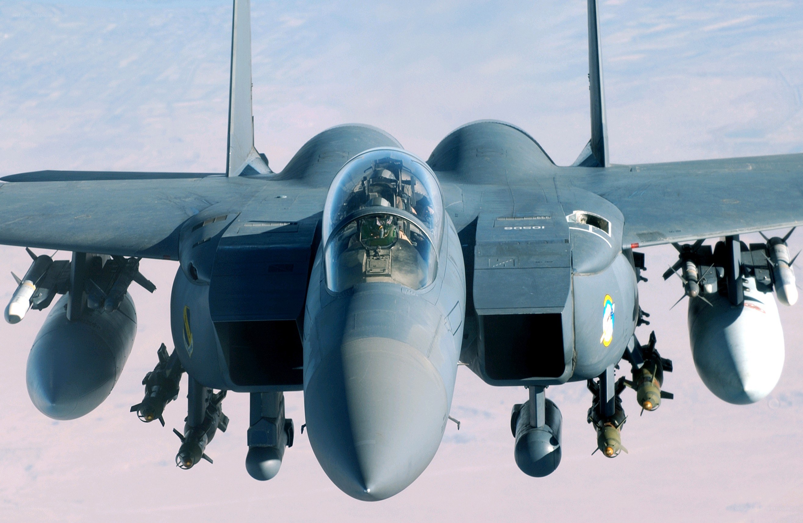 F-15 fighter jet in flight