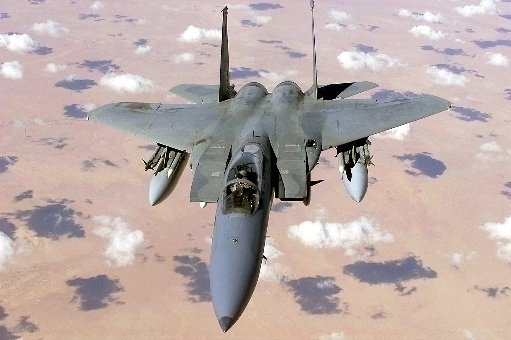 F-15 fighter jet in flight