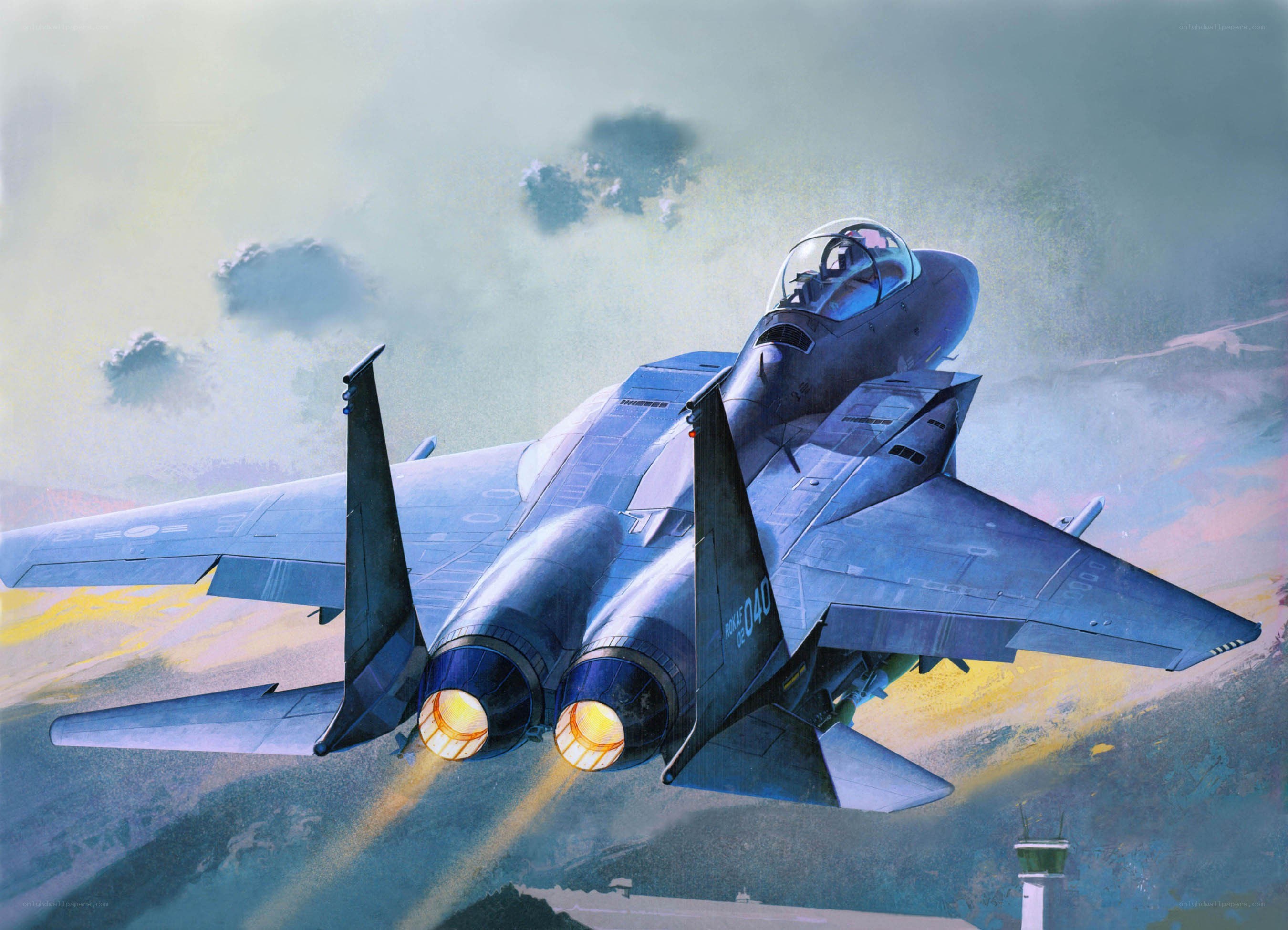 F-15 fighter jet in flight