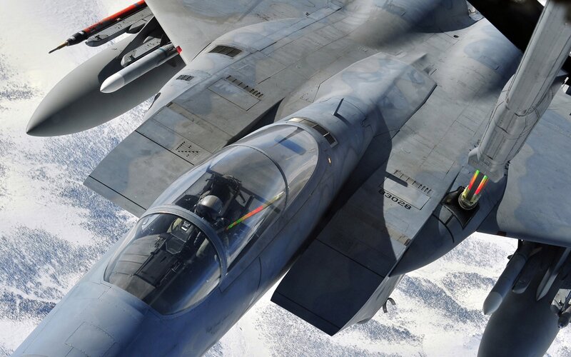 F-15 fighter jet in flight