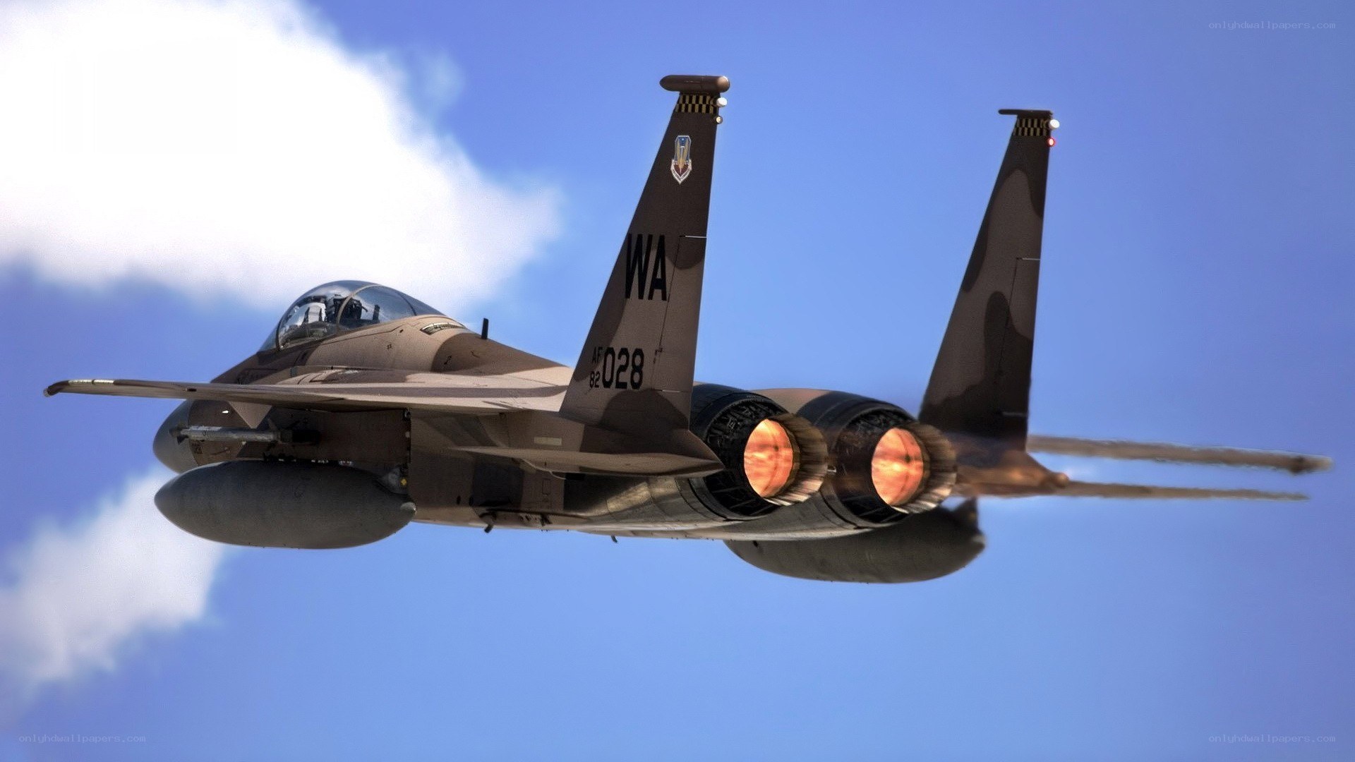 F-15 fighter jet in flight