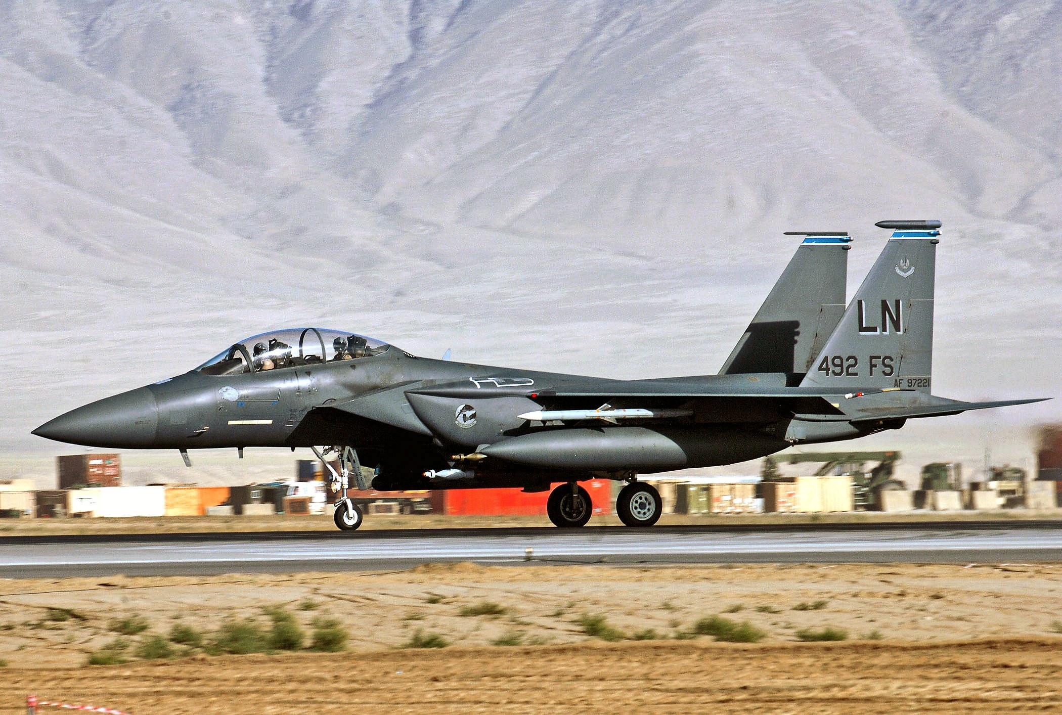 F-15 fighter jet on runway