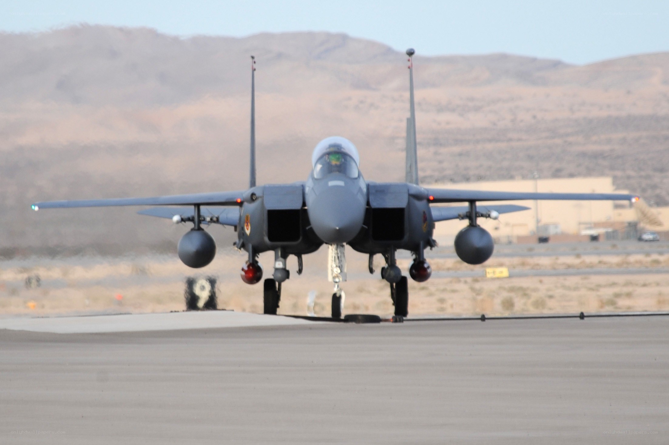F-15 fighter jet on runway