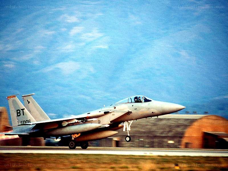 F-15 fighter jet on runway