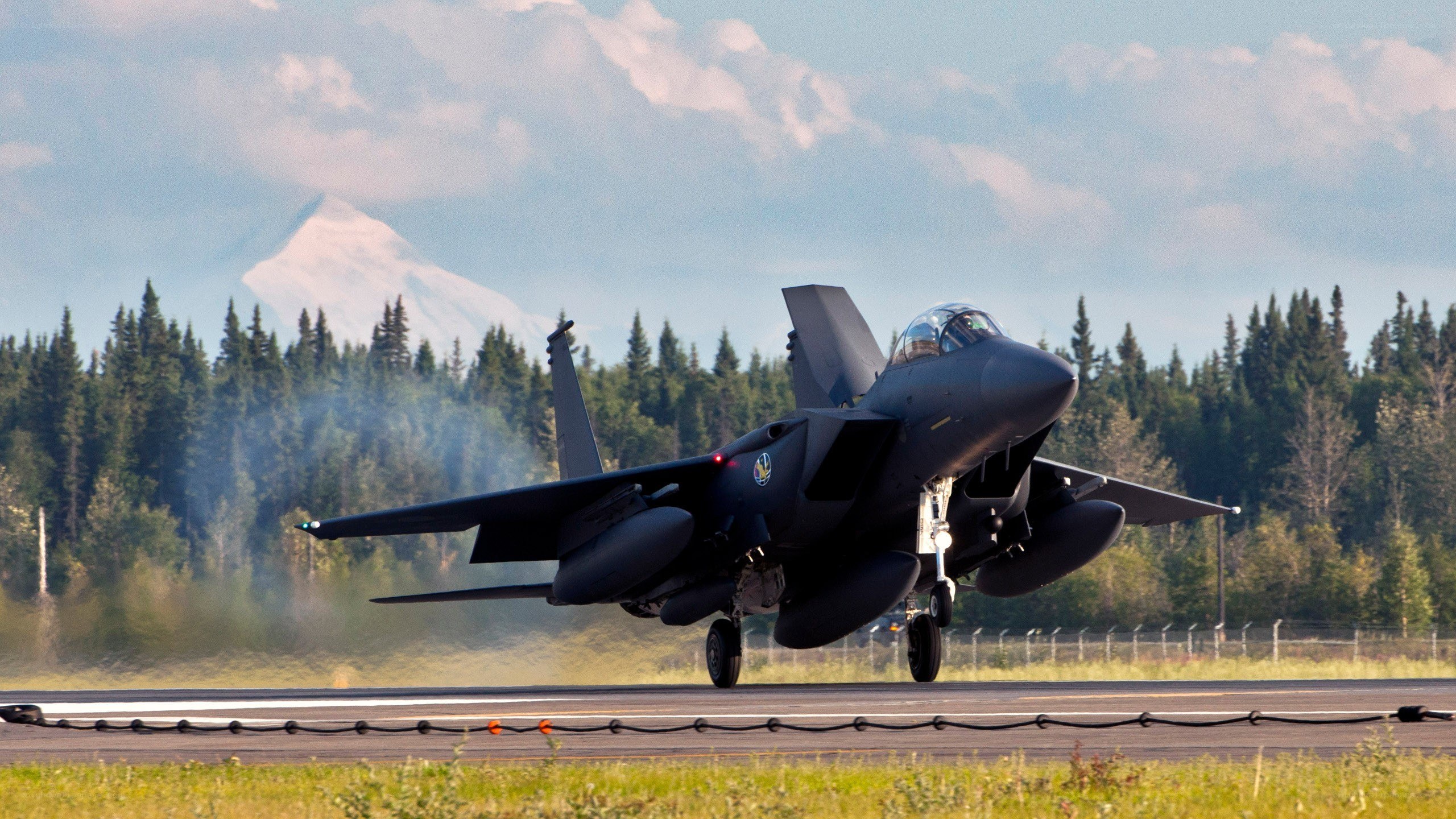 F-15 fighter jet on runway