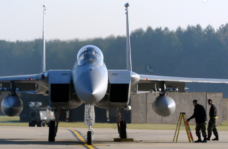F-15 fighter jet on tarmac