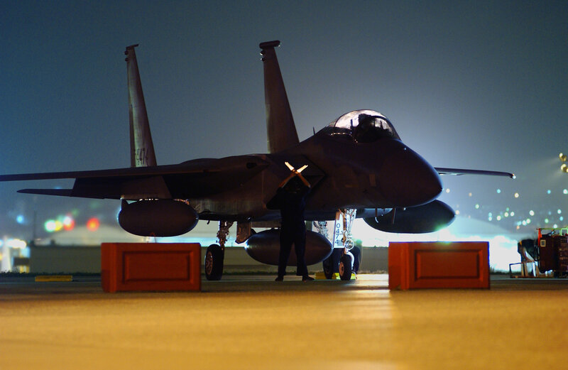 F-15 fighter jet on tarmac
