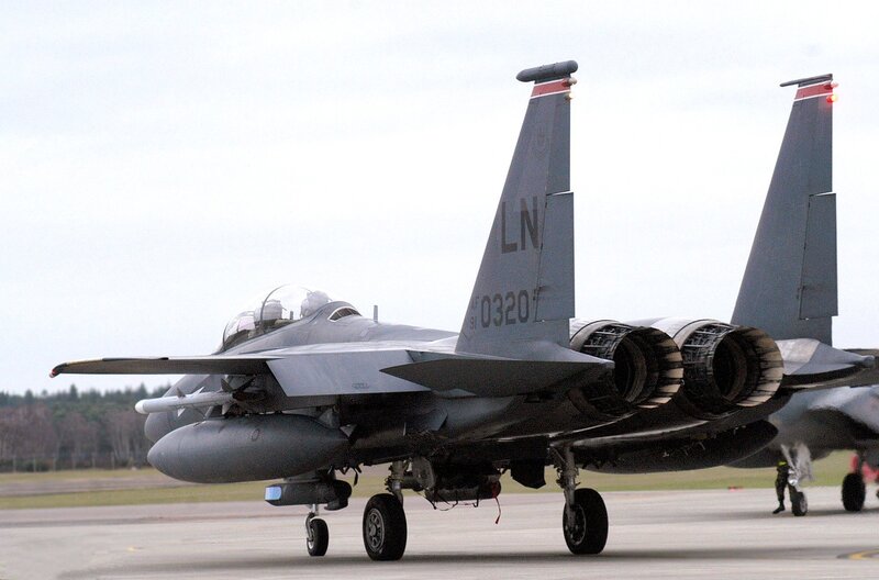 F-15 fighter jet on tarmac