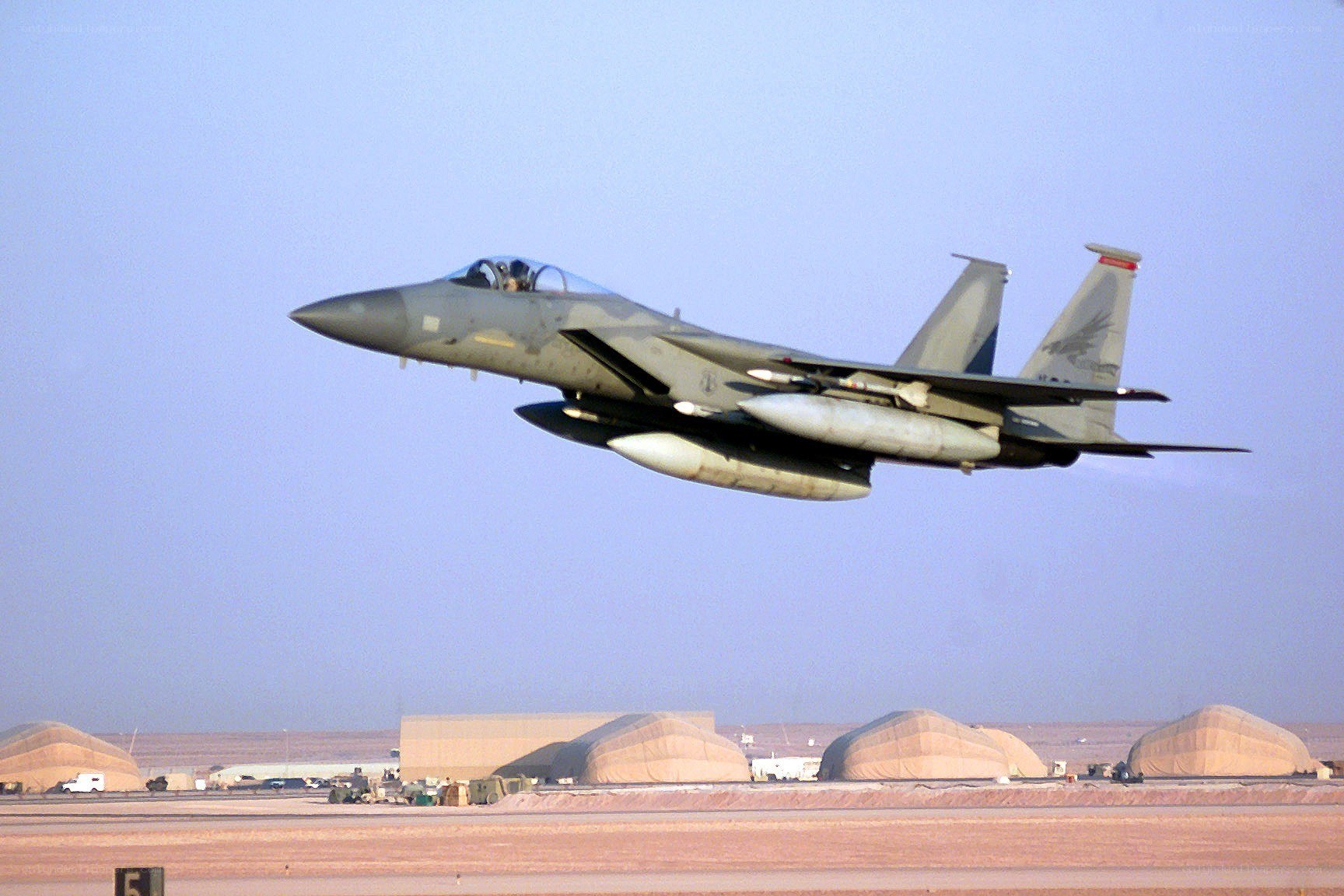 F-15 fighter jet taking off