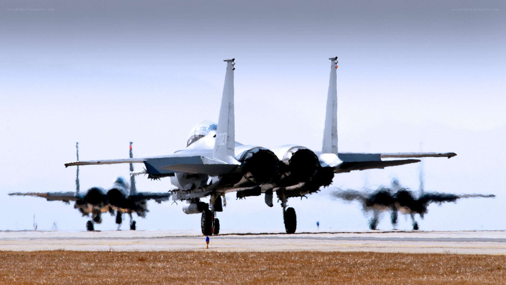 F-15 fighter jets on runway