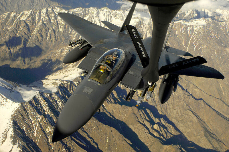F-15E Fighter Jet — Gray, Dramatic, Afternoon, Photograph, Pilot