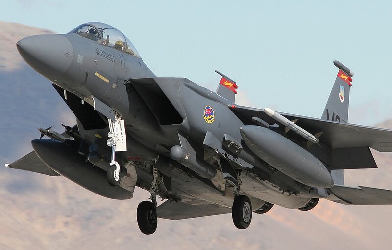 F-15E Fighter Jet — Gray, Dramatic, Afternoon, Photograph