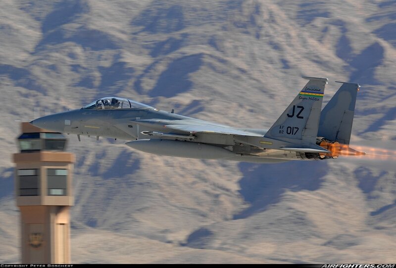 F-15E Fighter Jet — Gray, Dynamic, Afternoon, Photograph