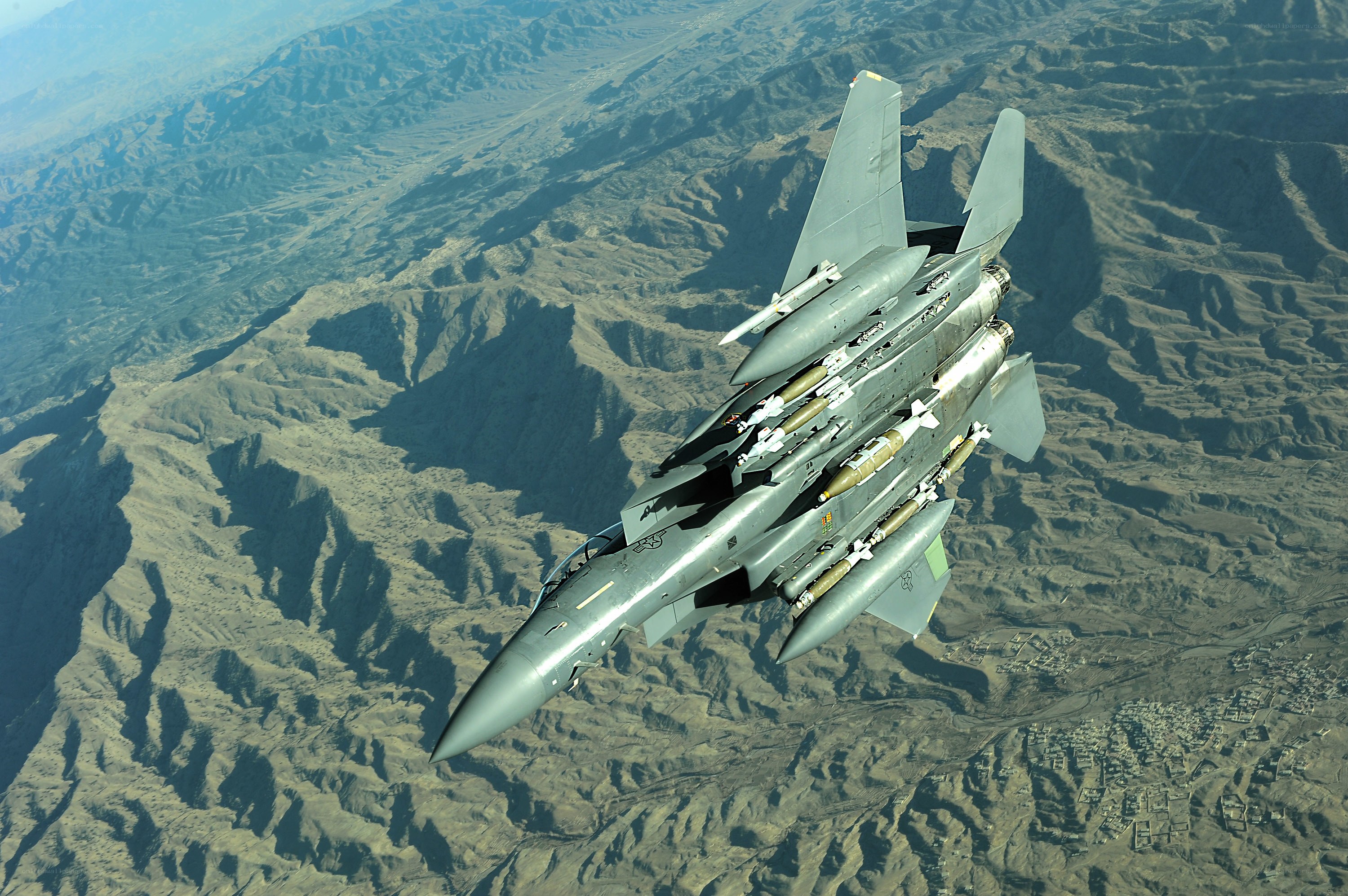 F-15E fighter jet in flight