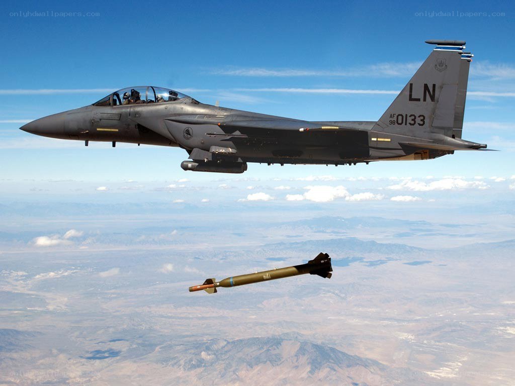 F-15E fighter jet in flight