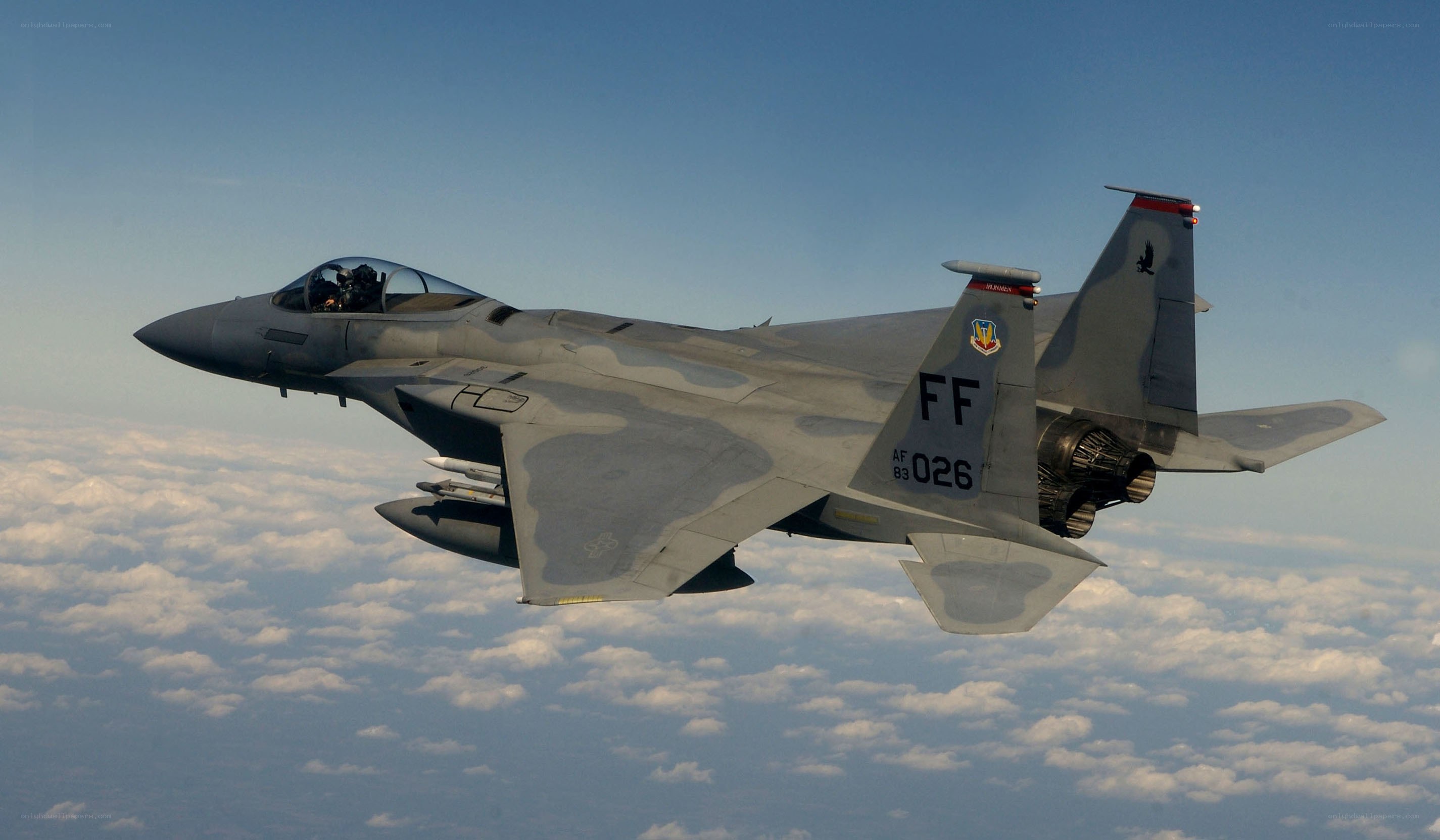 F-15E fighter jet in flight