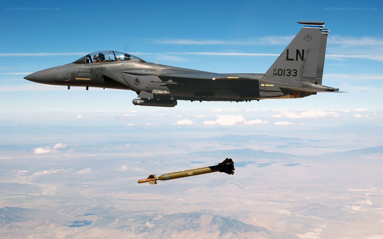 F-15E fighter jet in flight