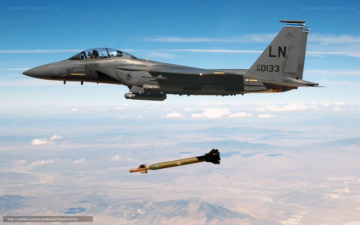 F-15E fighter jet in flight