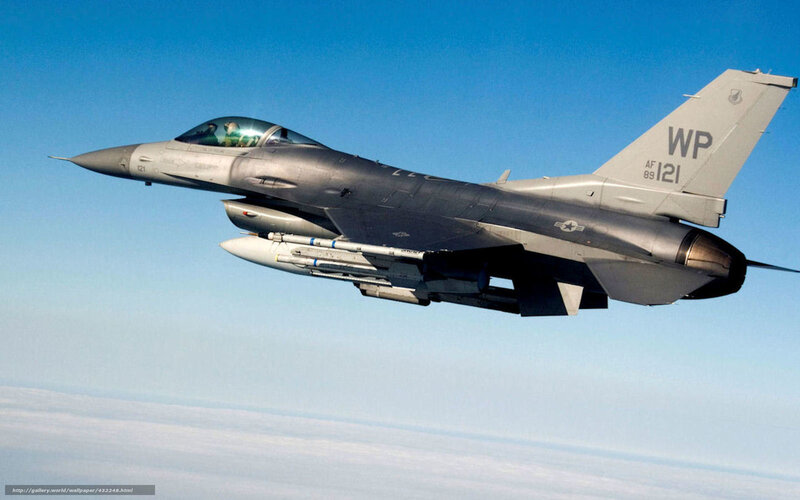 F-16 Fighter Jet — Blue, Calm