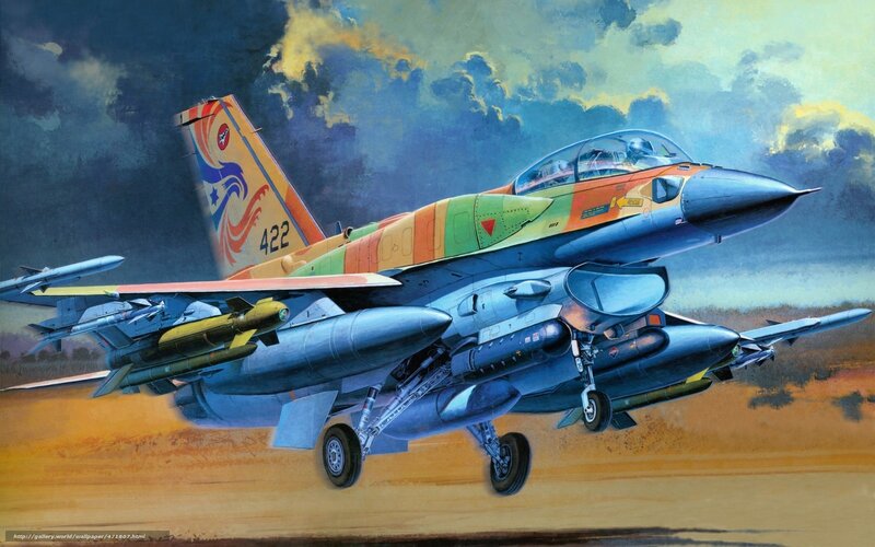 F-16 Fighter Jet — Blue, Dramatic, Sunset