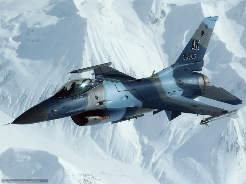 F-16 Fighter Jet — Blue, Dramatic, Winter