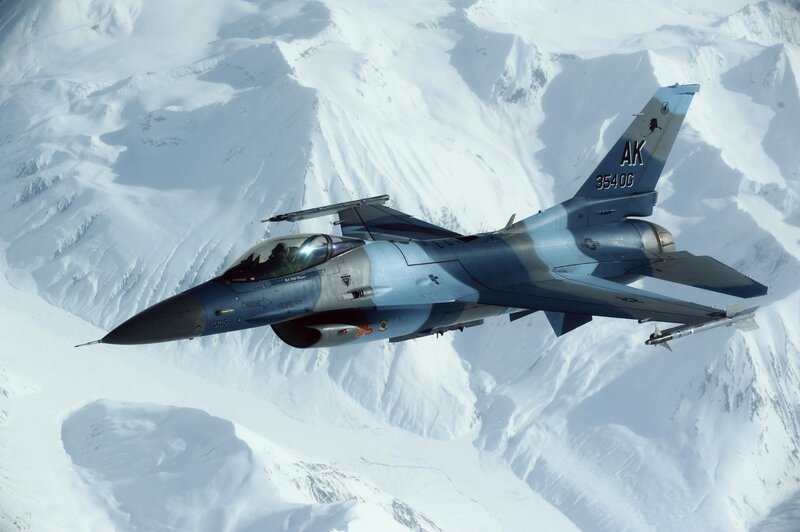 F-16 Fighter Jet — Blue