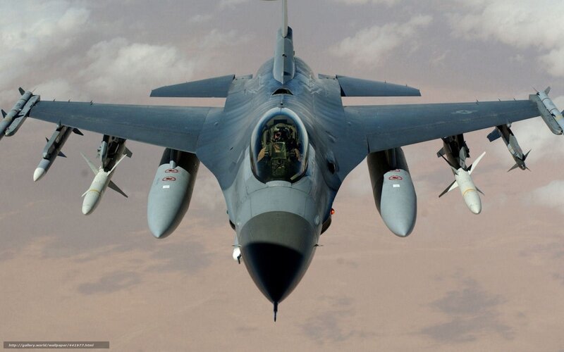 F-16 Fighter Jet — Gray, Dramatic, Afternoon, Photograph, Aircraft, Missiles