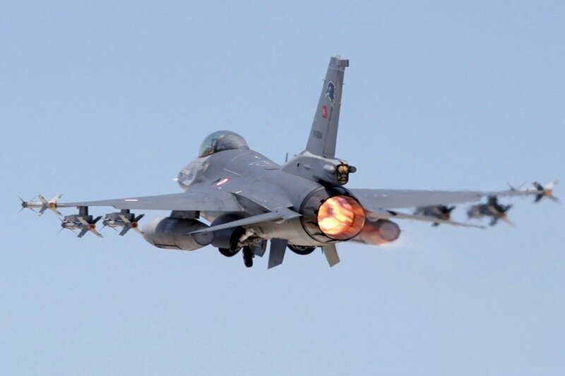 F-16 Fighter Jet — Gray, Dramatic, Afternoon, Photograph, Jet Engine