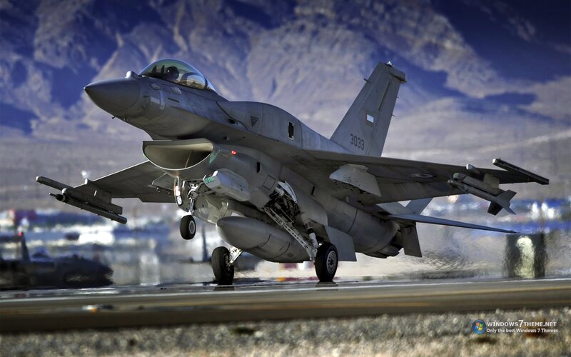 F-16 Fighter Jet — Gray, Dramatic, Afternoon, Photograph, Mountains, Runway, Missiles